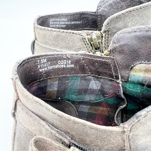 BORN Brown Suede Side Zip Boots with Buckle Women's Size 7.5 - Picture 4 of 8